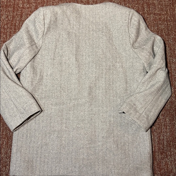 MNG Mango light Gray herringbone blazer oversize open front casual blazer small - Picture 2 of 12